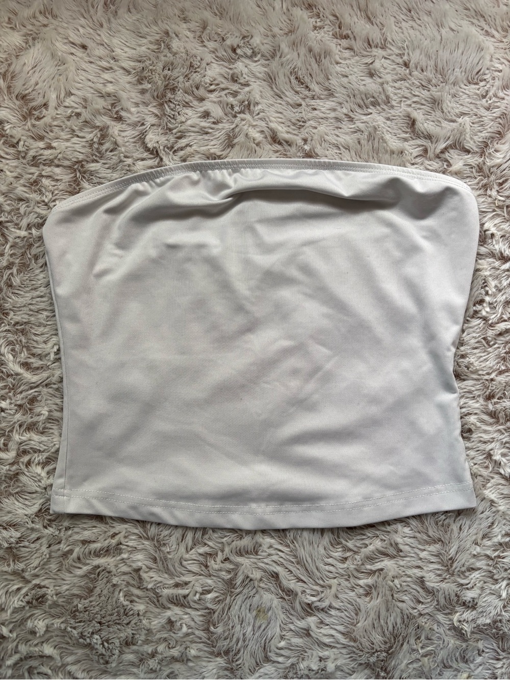 Strapless White Tube Crop Top — Sleek Everyday Staple